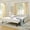 Beige 58, variant on King Size Cream Bouclé Fabric Platform Bed with Cloud-Like Upholstered Headboard and Solid Wood Legs, No Box Spring Needed for Cozy Bedroom