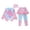 Light Blue1, variant on lnmuld Girls UPF 50 Sun Protective Long Sleeve 2 Piece Rash Guard Set - Flounce Bottom Swimwear Color:Light Blue1,Size:4-5 Years