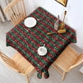 thumbnail image 2 of Red and Green Plaid Christmas Snow Pattern Square Tablecloth,Waterproof Square Table Cover,Wipeable Spillproof Washable Table Cover for Home Kitchen Party Decor 52"x52"(132x132cm), 2 of 6