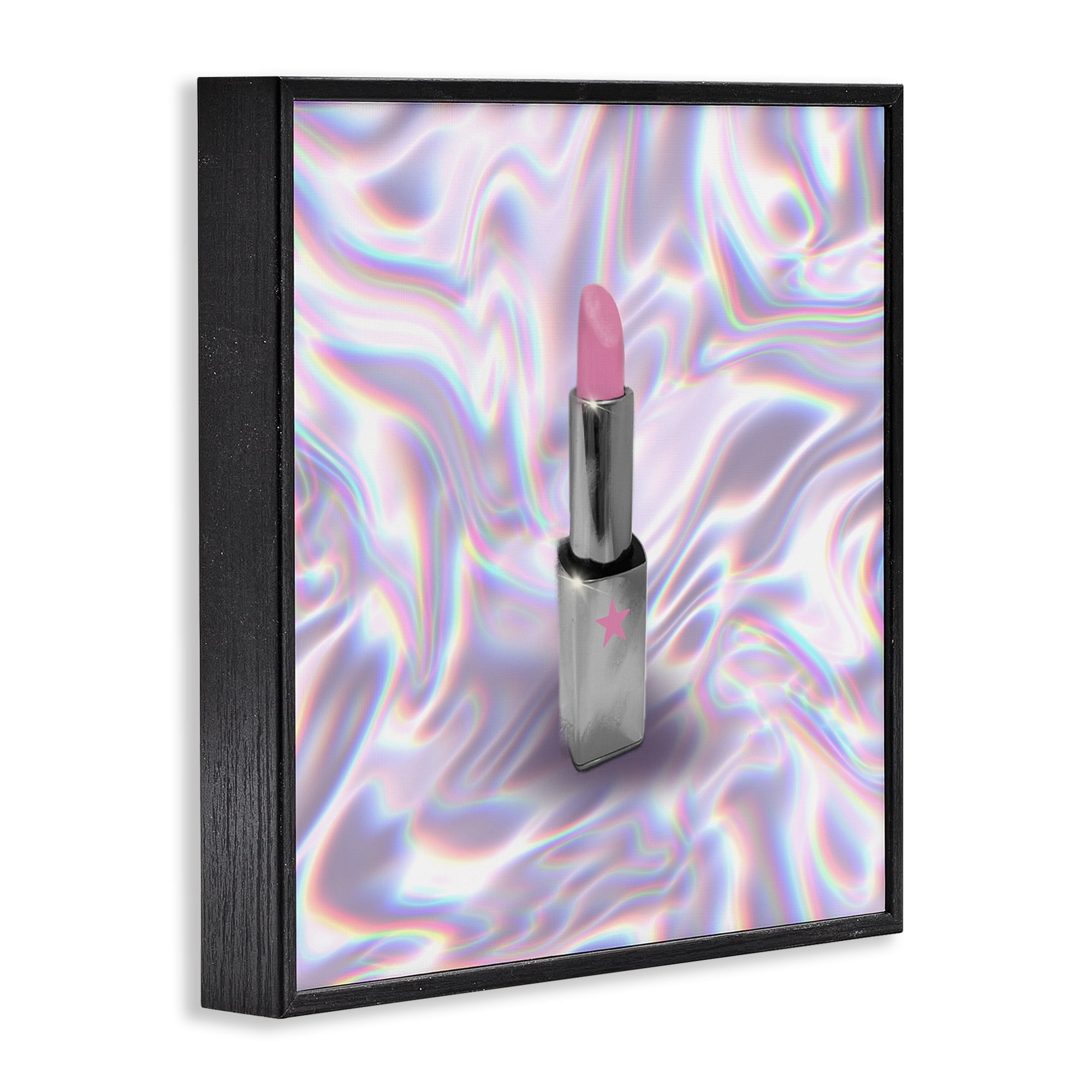 Stupell Industries Iridescent Icon Lipstick Black Framed Giclee Art, design by Matthew Piotrowicz