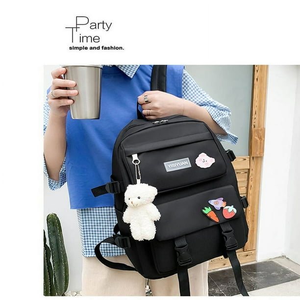 Backpack With Bears Women Waterproof Candy Colors Backpacks Fancy Bookbags High School Bags for Teenage Girl Gift Cute Travel Rucksack
