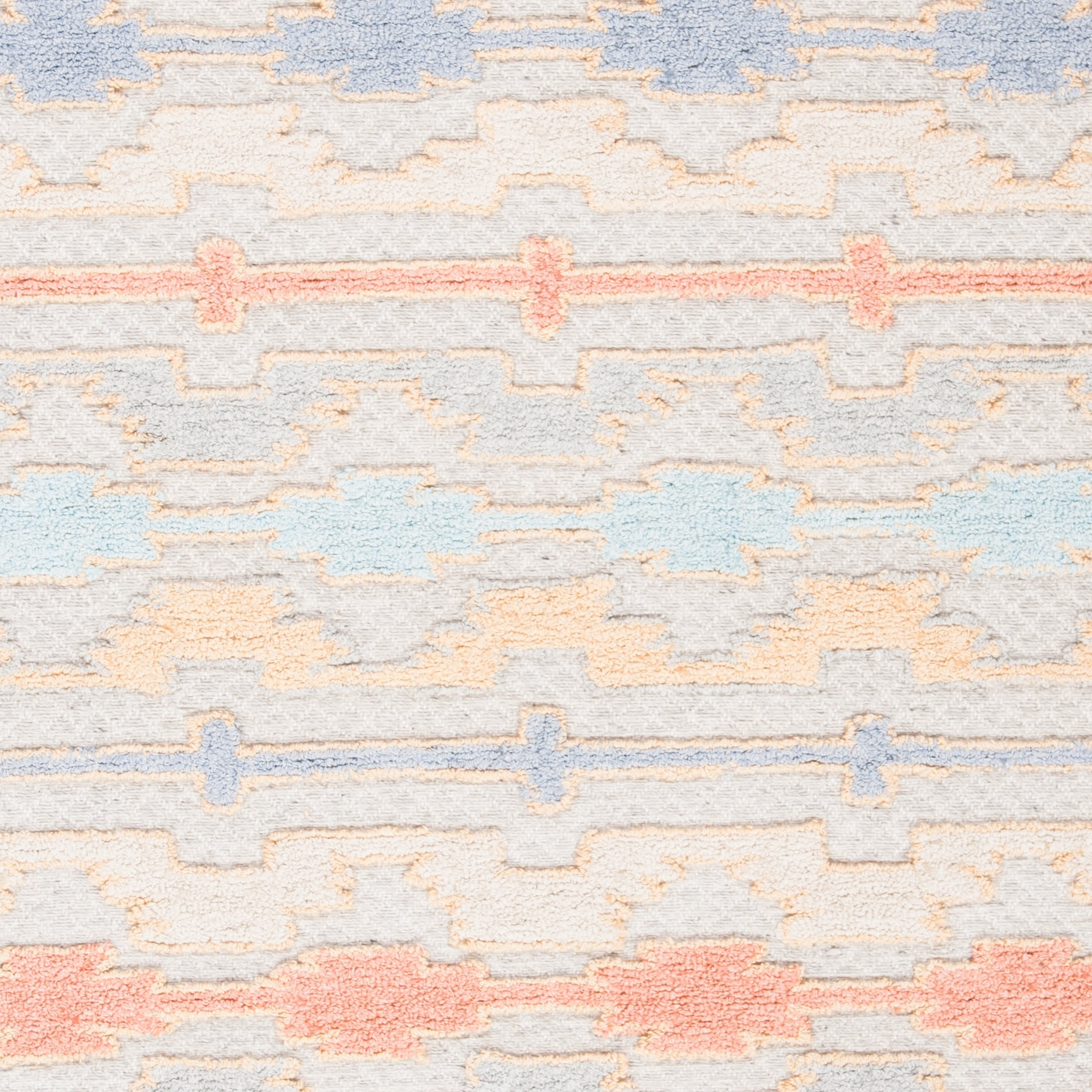 SAFAVIEH Trace Constantine Abstract Striped Area Rug, Blue/Rust, 4' x 6'