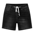 thumbnail image 4 of SwiftWear Jean Shorts Womens High Waisted Drawstring Denim Shorts with Pockets Trendy Summer Casual Cut Off Jeans, 4 of 8