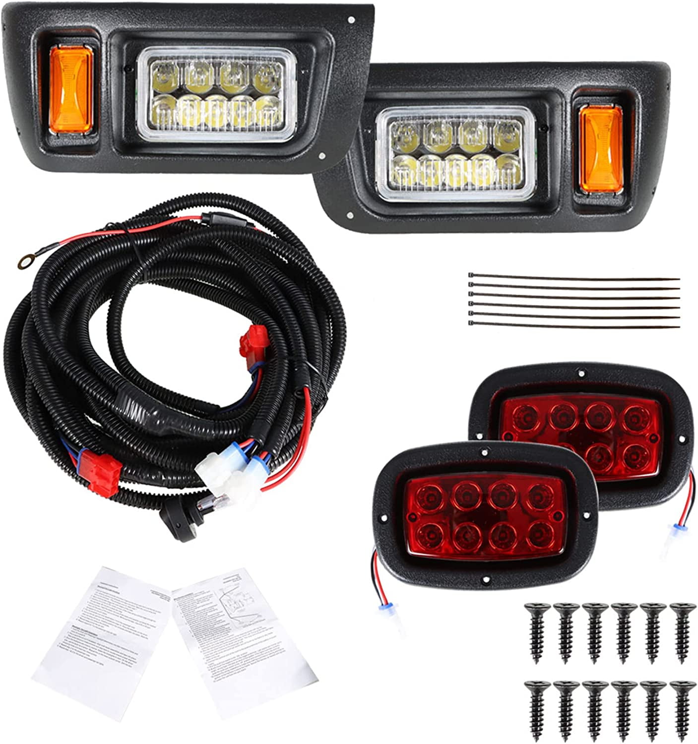 Genrics Golf Cart Light Kit Adjustable Headlights Tail Lights