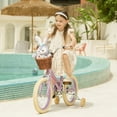 thumbnail image 3 of ACEGER 18 Inch Girls Bike with Basket and Training Wheels for Ages 7-12, Purple, 3 of 9