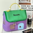 thumbnail image 5 of Cute House-Shaped Makeup Bag – Travel Cosmetic Organizer with Handle, Large Capacity, Portable & Stylish Design for Women Green roof, 5 of 6