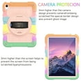 thumbnail image 5 of Dteck Case for iPad 10th Generation 10.9" 2022, Military Grade Shockproof Silicone Protective Cover for iPad 10th Gen 10.9 Inch Rotatable Stand with Handle Holder Shoulder Strap Cover,Rainbow Rosegold, 5 of 8