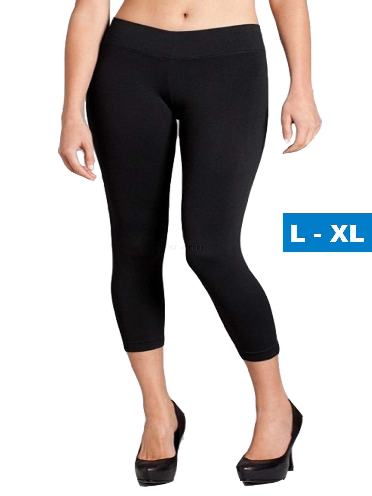 Women Seamless Basic Stretch Capri Leggings Large X Large