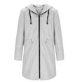 thumbnail image 2 of guisaled Men's Trench Coat Fall Winter Hooded Wool Trendy Pea Coat Zipper Long Sleeve Solid Color Casual Waterproof Overcoats, 2 of 6