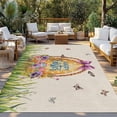 thumbnail image 2 of Beige Happy Easter Outdoor Rug for Patio/Deck/Porch, Non-Slip Large Area Rug 3 x 5 Ft, Spring Easter Eggs Floral Rustic Indoor Outdoor Rugs Washable Area Rugs, Reversible Camping Rug Carpet Runner, 2 of 8