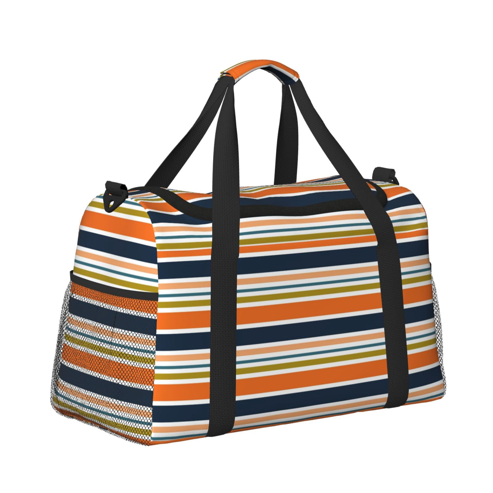 Fuzoiu Colorful Pastel Stripes Print Travel Duffle Bag,Carry On Tote Bags,Duffel Bag,Sport Gym Bag, Hospital Bag for Labor and Delivery, Overnight Bag,Luggage Bag