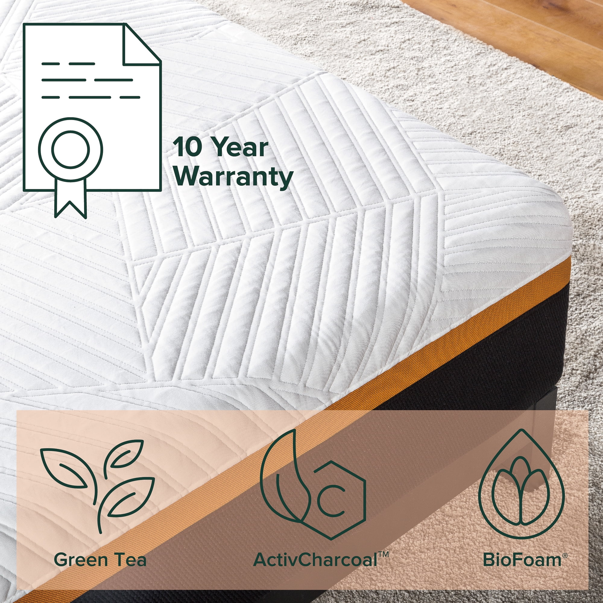 Zinus Cooling Copper ADAPTIVE® 12" Copper Memory Foam Pocket Spring Hybrid Mattress, Adult, Full