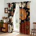 thumbnail image 2 of Arenarug Black Boho Floral Grommet Blackout Curtains,Thermal Insulated Vintage Botanical Window Panels for Bedroom,2 Panels 52"x63", 2 of 8