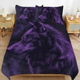 thumbnail image 6 of 3 Pcs Soft Bedding Set, Includes 1 Duvet Cover with Zipper And 2 Pillow,Shams Purple Wolf Full(79"×90"), 6 of 8