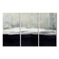 Elephant Stock White On Blue Wall Art - Horizontal Multi Panel Canvas - Living Room Wall Decor - Abstract Multi Panel - Black And Gray Decor By Taylor Hamilton - 33" x 20"