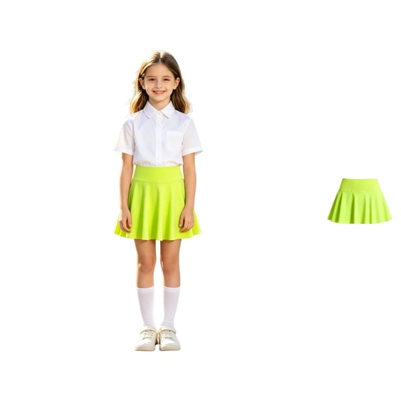 HJYCHN Skirts for Girls High Waist Elastic A Line Flared Skirt with Pockets for Outdoor Play and Daily Wear Back to School Clothes 3-4 Years
