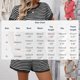 thumbnail image 4 of TaTaai Women Stripe Round Neck 2 Piece Set Short Sleeve Top and Shorts Polyester Soft Casual Fashion Spring Summer Daily Home Wear Gift, 4 of 8