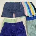 thumbnail image 4 of Dfyne Impact Shorts With Logo Low Ribbed Band Yoga Shorts Seamless Scrunch Bum Workout Gym Shorts Booty Stretch Running Shorts, 4 of 5