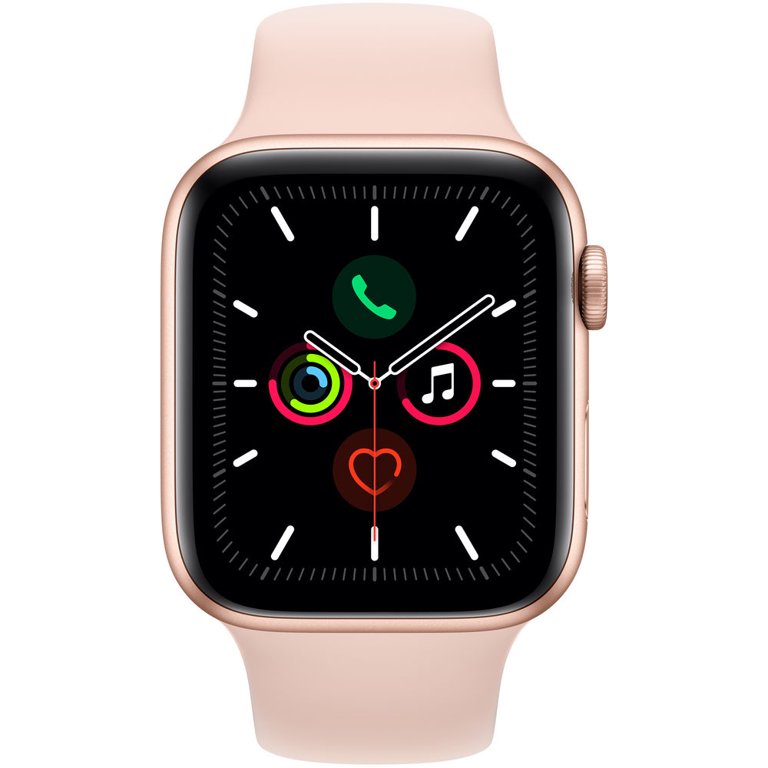 Apple Watch Series 5, GPS 44mm, Gold Aluminum, Pink Sport Band