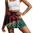 thumbnail image 3 of HELLHERO 2 Side Pockets Athletic Skort, Leopard Built-in Shorts Elastic Athletic Skorts for Golf Walking Tennis, 3 of 9