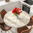 thumbnail image 2 of Cream Palm Tree Summer Round Tablecloth 36-44 Inch Round Fitted Table Cloth with Elastic Edge, Beach Tropical Botanical Coastal Waterproof Table Cover Protector for Outdoor Picnic Party Dining, 2 of 9