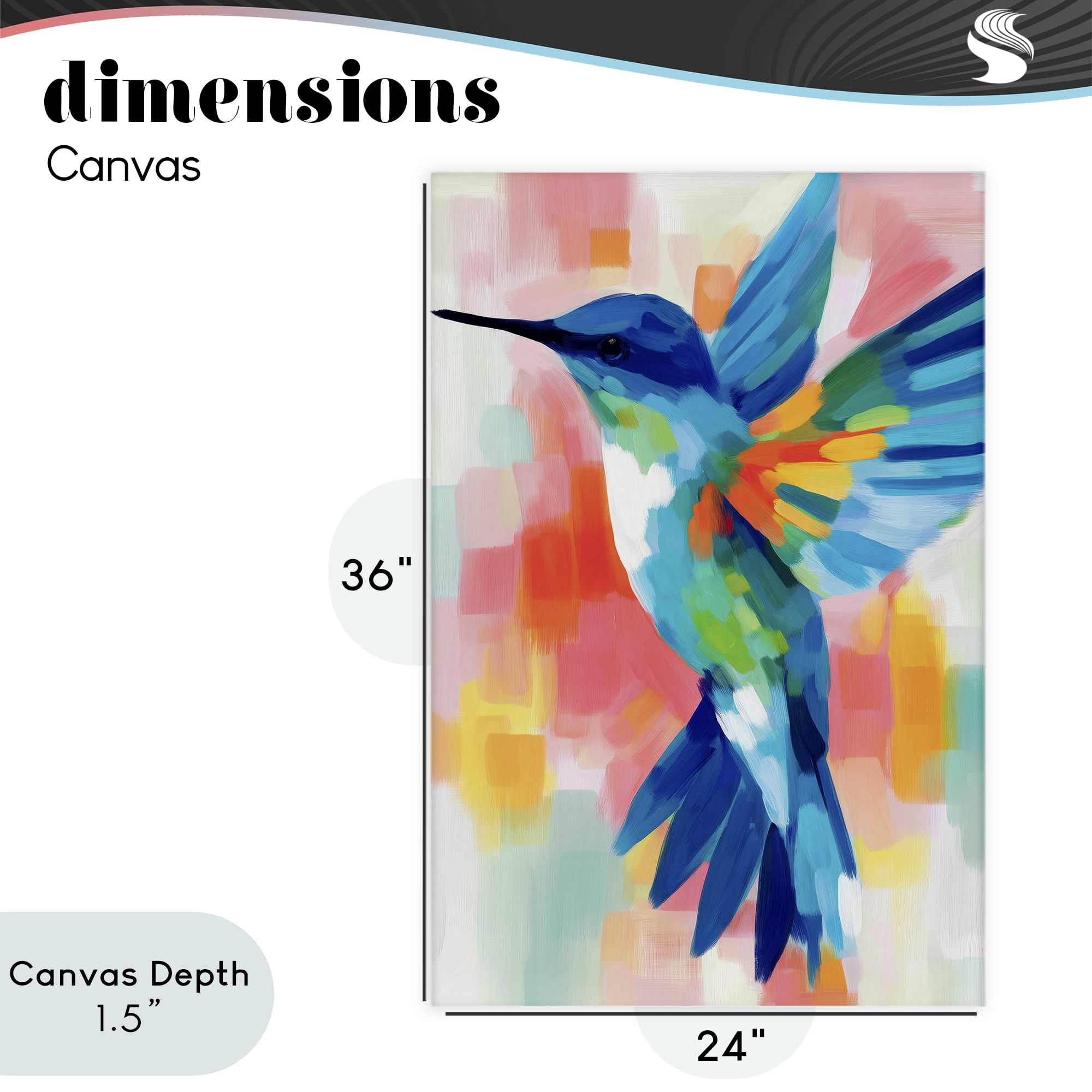 Stupell Industries Blue Hummingbird in Flight Canvas Wall Art, design by Chromatic Storm Studio