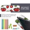 thumbnail image 5 of Pofeuu Hand Drawn Strawberry Print Leather Pencil Case, Leather Pencil Pouch Large Capacity, Big Pencil Pouch with Zipper Vintage Pen Bag Fountain Pen Holder, 5 of 7