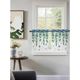thumbnail image 3 of Blue Floral Spring Tier Curtains 36 Inch Length,Sheer Curtains for Bedroom Living Room,Summer Pastoral Botanical Watercolor Rod Pocket Voile Drapes Kitchen Curtains Small Window 27.5"x36" 2 Panels, 3 of 7