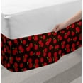 thumbnail image 2 of Cherry Bed Skirt, Summer Time Illustration of Repeating Fruit Motifs Ripe and Refreshing, Elastic Bedskirt Dust Ruffle Wrap Around for Bedding Decor, 4 Sizes, Dark Brown Dark Pink, by Ambesonne, 2 of 2
