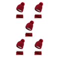 thumbnail image 3 of QualitChoice Winter Caps Decorative Hat Scarf Set Adorable Autumn Crochet Neckerchief Sports Two-piece Stylish Collar Wine Red 5Set, 3 of 6
