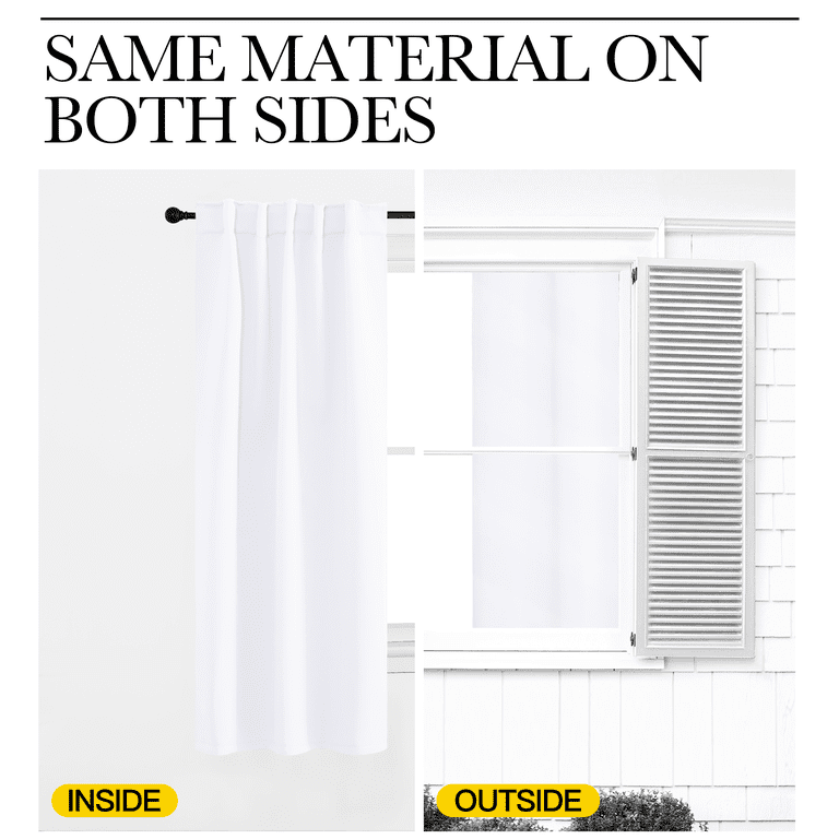 NICETOWN Blackout Curtains 52x84 White 2-Panel Set photo 4