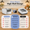 thumbnail image 3 of Sliver 17.5"L×13.6"W×7.9"H High-Sided Stainless Steel Cat Litter Box, 3 of 6