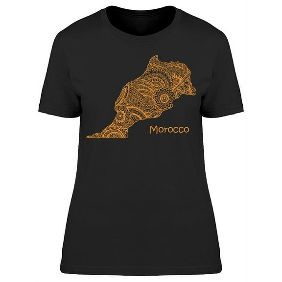 Map Of Morocco  T-Shirt Women -Image by Shutterstock, Female Medium