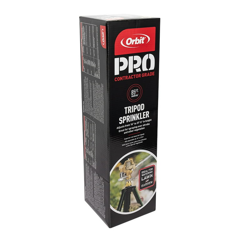 Orbit Impact Adjustable Zinc Tripod Sprinkler, sprays up to 85ft