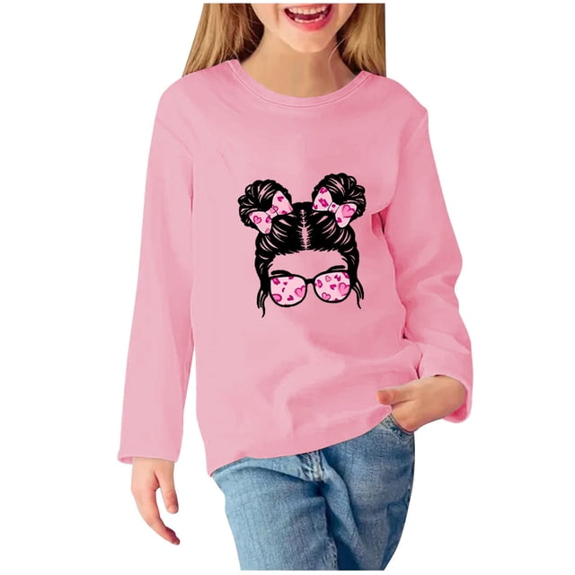 Funicet Chandail à Capuchon pour Bébé Fille, Robe de Fille Fleurie, Chandail à Col Rond Imprimé pour Filles Chandail à Capuchon pour Enfants Haut Brodé Fleur