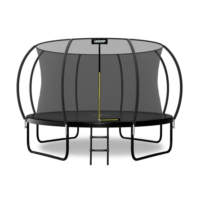 LeJump Trampoline Extérieur Intérieur de 12 Pi avec Filet de Sécurité et Échelle, Noir