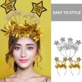 thumbnail image 3 of CTIRCHIU 4Pcs Happy New Year Headband Assorted Color Glitter Star Hairband Festive Holiday Party Accessory, 3 of 7