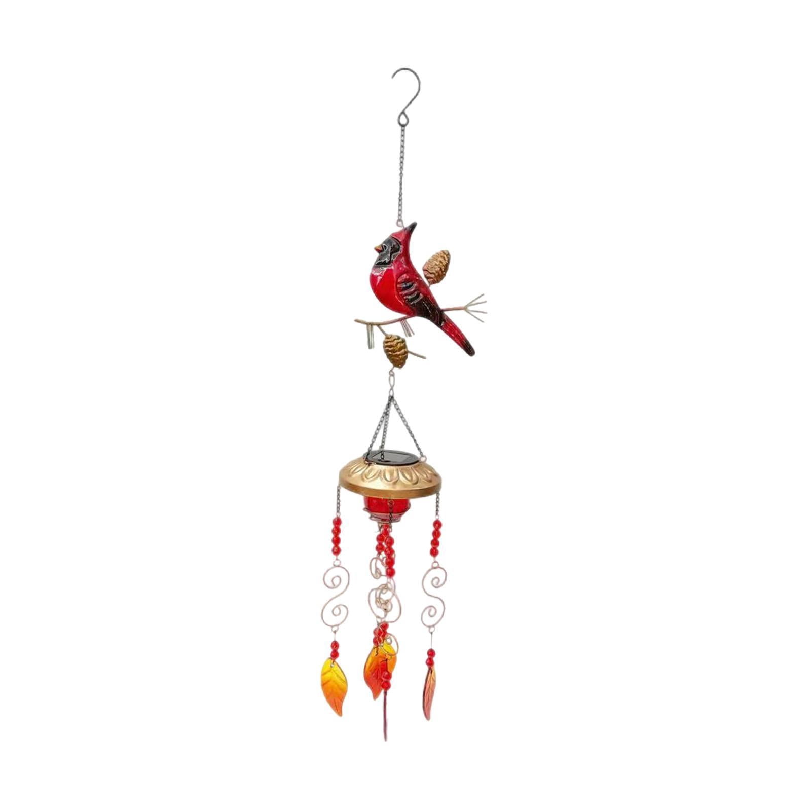 colaxi Bird Wind Chime with Solar Light Hanging Ornament Birthday Gift Memorial Gift Indoor Outdoor Decor for Tree Garden Yard Patio