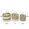 thumbnail image 3 of CosmoLiving by Cosmopolitan 19", 16", 13"W Brown Seagrass Handmade Two Toned Storage Basket with Handles, 3-Pieces, 3 of 10