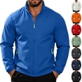thumbnail image 2 of Yungyresw Softshell Jacket Stand Collar Windbreaker Lightweight Men's Sports Jacket for Running Hiking, 2 of 8