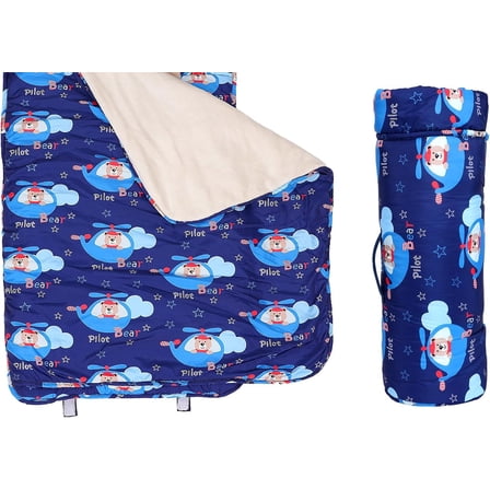 Toddler Nap Mat with Removable Pillow and Blanket, Sleeping Bag for Kids, Lightweight and Soft Slumber Bags for Preschool, Sleeping Mats for Daycare Sweat Absorbing and Breathable