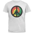 thumbnail image 1 of Rasta Tie Dye Peace Sign Distressed Halftone Mens T Shirt, 1 of 1