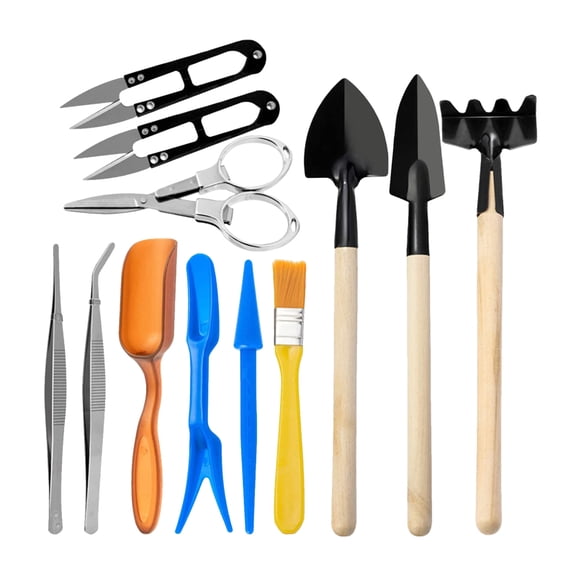 TFixol Gardening Gift 12PCS Garden Planting Tool Set Bonsai Succulent Transplanting Miniature Fairy Mini Garden Planting Gardening Hand Tools for Home Office Garden