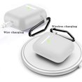 thumbnail image 2 of For Airpods Case Compatible With Airpods 1 & 2 Front-Led Visible Case Cover Skin With Carabiner Scratch-Resistant Case-White, 2 of 6