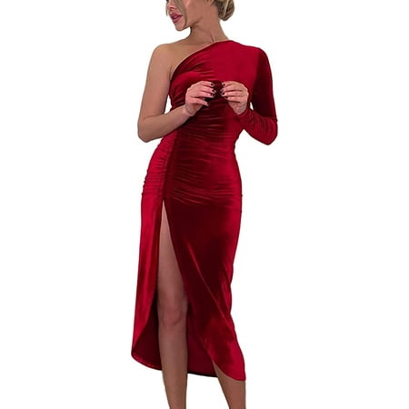 Sexy One Shoulder Open Back Silver Couture High Split Evening Prom Dress MB40087 main image 1