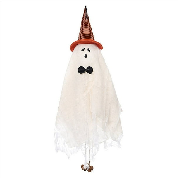 1 Uds. Fantasmas Colgantes de Halloween con Sombrero de Naranja Fantasma Espeluznante Decoraciones de Halloween Fantasma Colgantes