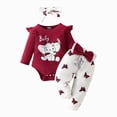 thumbnail image 6 of Newborn Baby Girl Clothes Infant Baby Ruffle Romper Pants with Headband Winter Outfits 3PCS Set Toddler Girls' Clothing 0-18 Months Kaprioy Baby Girl Clothes, 6 of 6