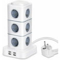 thumbnail image 1 of Power Strip Tower, 12 Electrical Power Strip Sockets (2500W / 10A) with 4 USB Ports, Multi Electrical Sockets, Vertical Power Strip Surge Protector for Home Office, 3M Extension Cord, 1 of 5