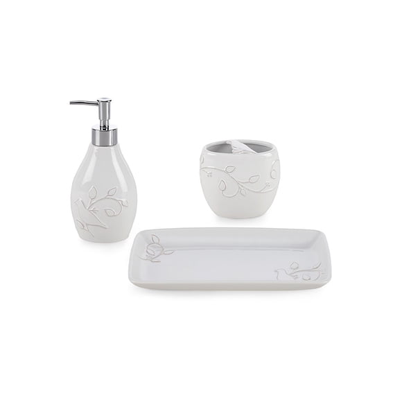Decor Studio Jenna Ensemble d'Accessoires de Bain 3 Pcs avec Boîte Cadeau