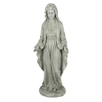 Luxen Home Gray MgO Virgin Mary Garden Statue